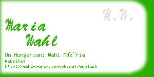 maria wahl business card